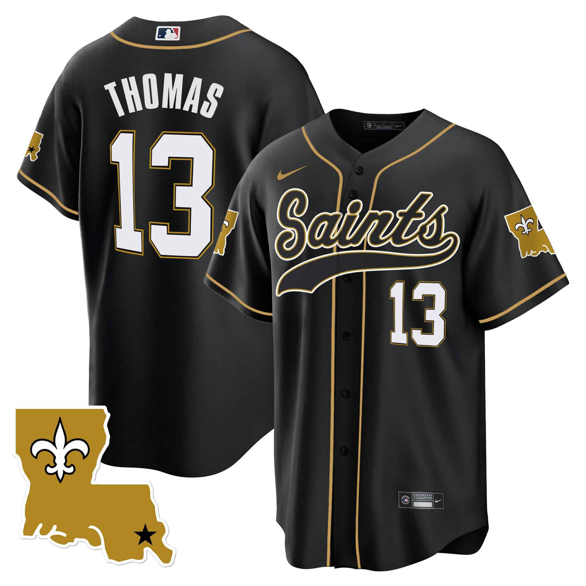 Men New Orleans Saints #13 Thomas Black 2024 Nike 1987 Legacy Cool Base NFL Jersey style 1